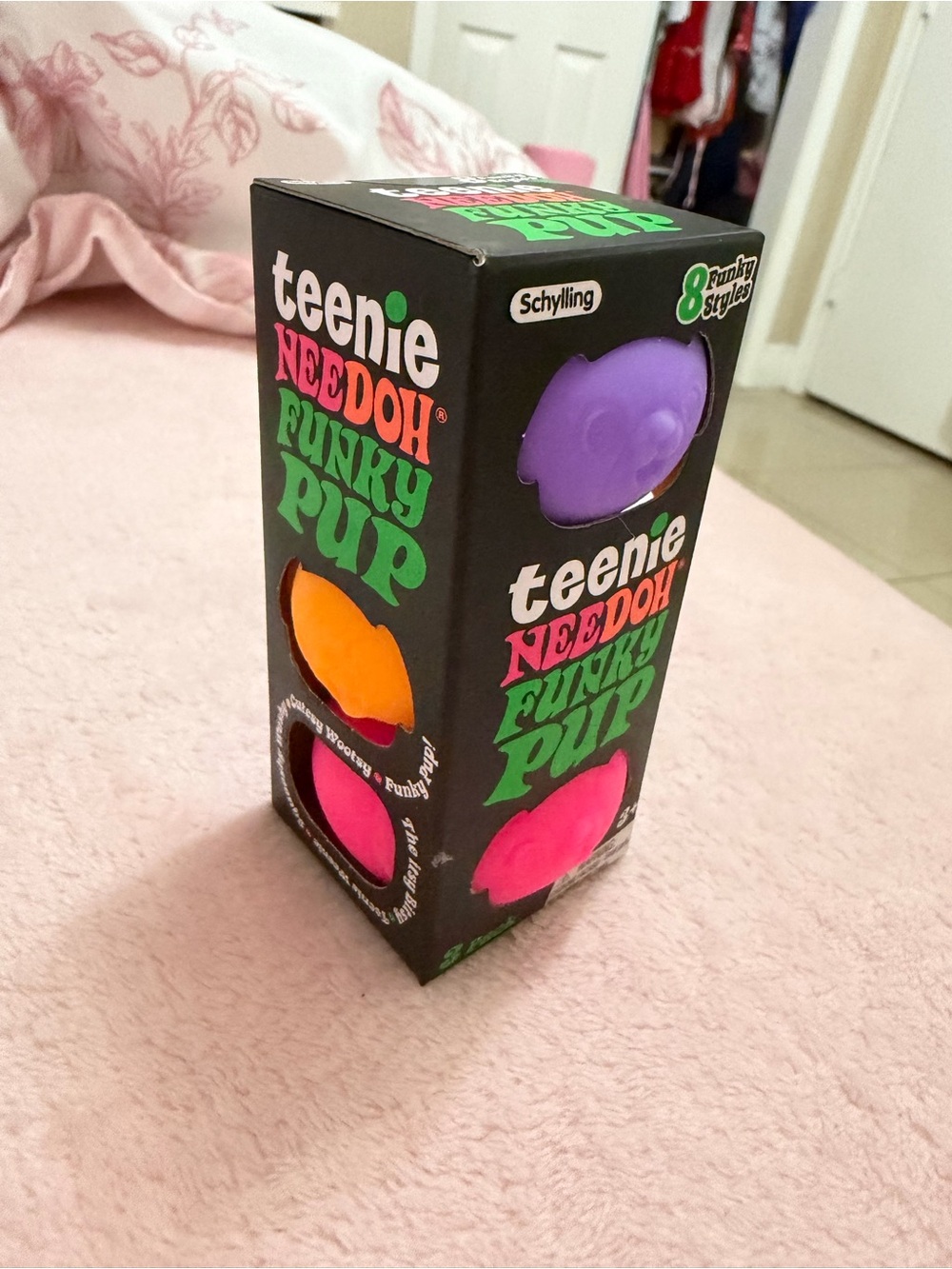Teenie Needoh Funky Pup 3 Pack (Purple, Orange & Pink)